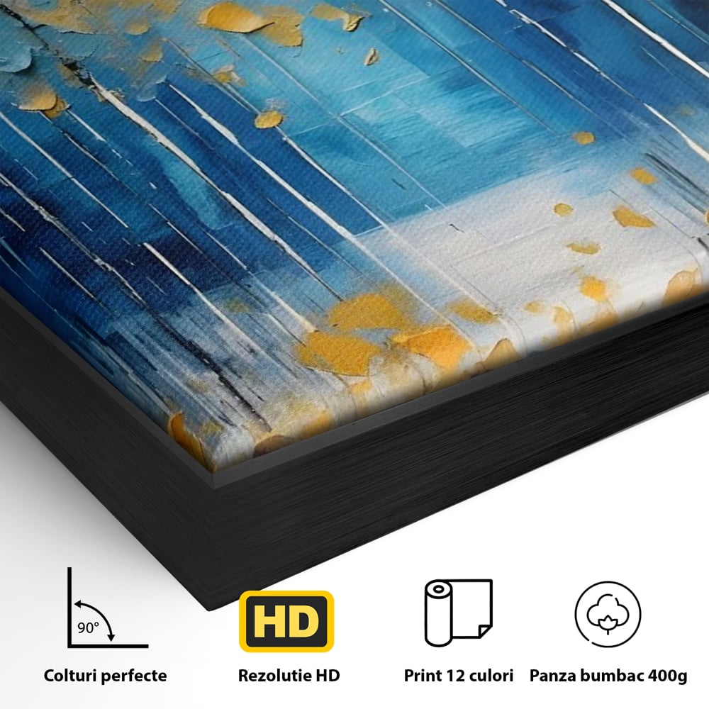 Tablou Canvas Premium LuxCanva® C1234, Abstract Autum Leafs , Relaxare, Living Room, Culori Vibrante