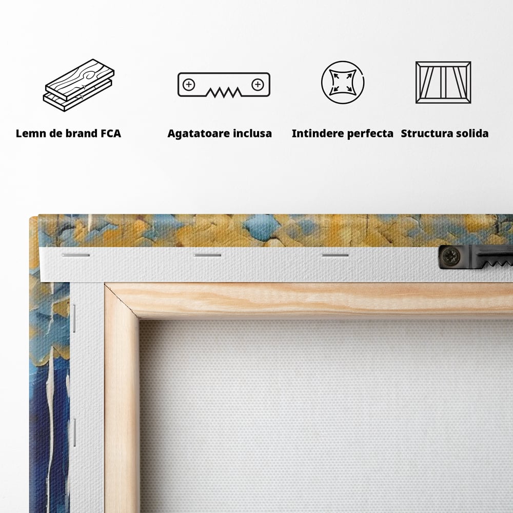 Tablou Canvas Premium LuxCanva® C1234, Abstract Autum Leafs , Relaxare, Living Room, Culori Vibrante