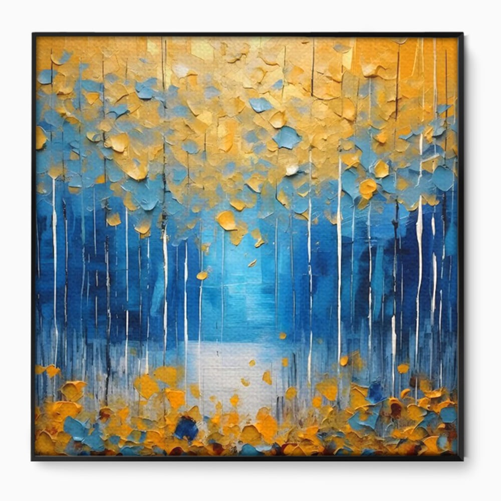 Tablou Canvas Premium LuxCanva® C1234, Abstract Autum Leafs , Relaxare, Living Room, Culori Vibrante