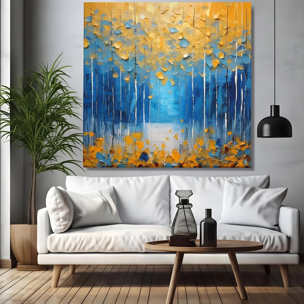 Tablou Canvas Premium LuxCanva® C1234, Abstract Autum Leafs , Relaxare, Living Room, Culori Vibrante
