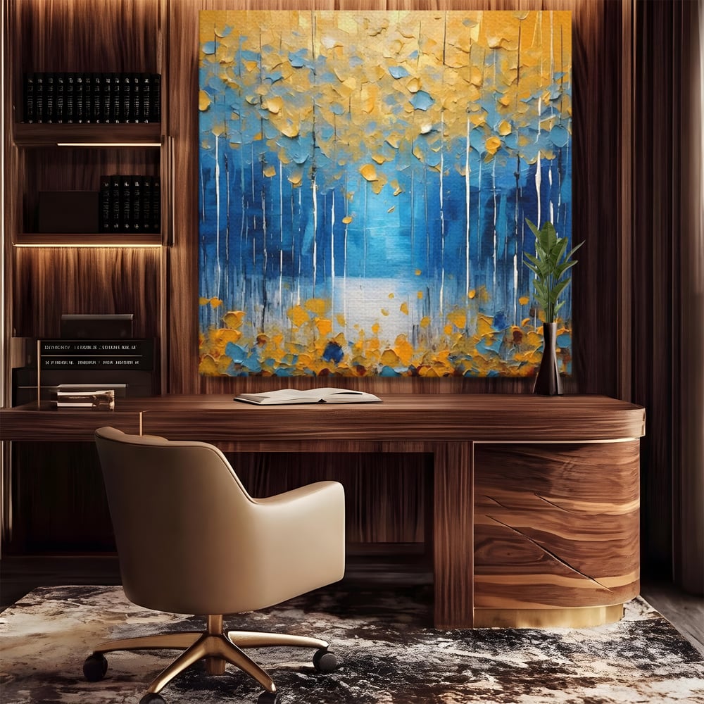 Tablou Canvas Premium LuxCanva® C1234, Abstract Autum Leafs , Relaxare, Living Room, Culori Vibrante