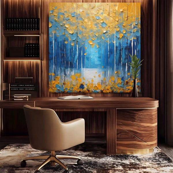 Tablou Canvas Premium LuxCanva® C1234, Abstract Autum Leafs , Relaxare, Living Room, Culori Vibrante