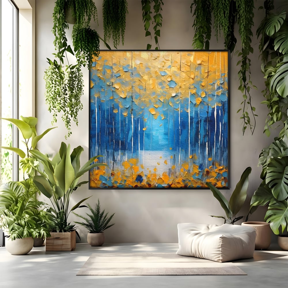 Tablou Canvas Premium LuxCanva® C1234, Abstract Autum Leafs , Relaxare, Living Room, Culori Vibrante