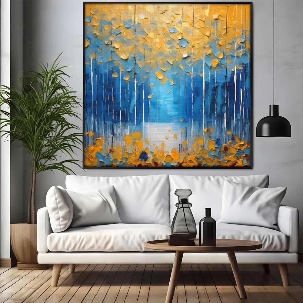 Tablou Canvas Premium LuxCanva® C1234, Abstract Autum Leafs , Relaxare, Living Room, Culori Vibrante