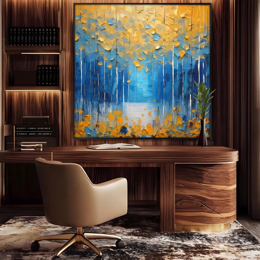 Tablou Canvas Premium LuxCanva® C1234, Abstract Autum Leafs , Relaxare, Living Room, Culori Vibrante