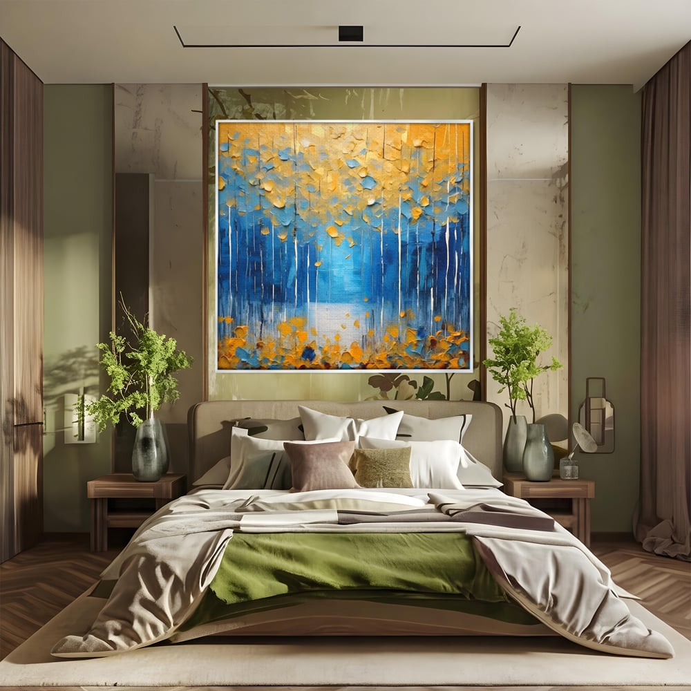 Tablou Canvas Premium LuxCanva® C1234, Abstract Autum Leafs , Relaxare, Living Room, Culori Vibrante