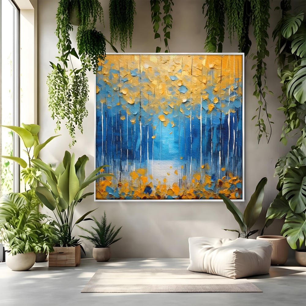Tablou Canvas Premium LuxCanva® C1234, Abstract Autum Leafs , Relaxare, Living Room, Culori Vibrante