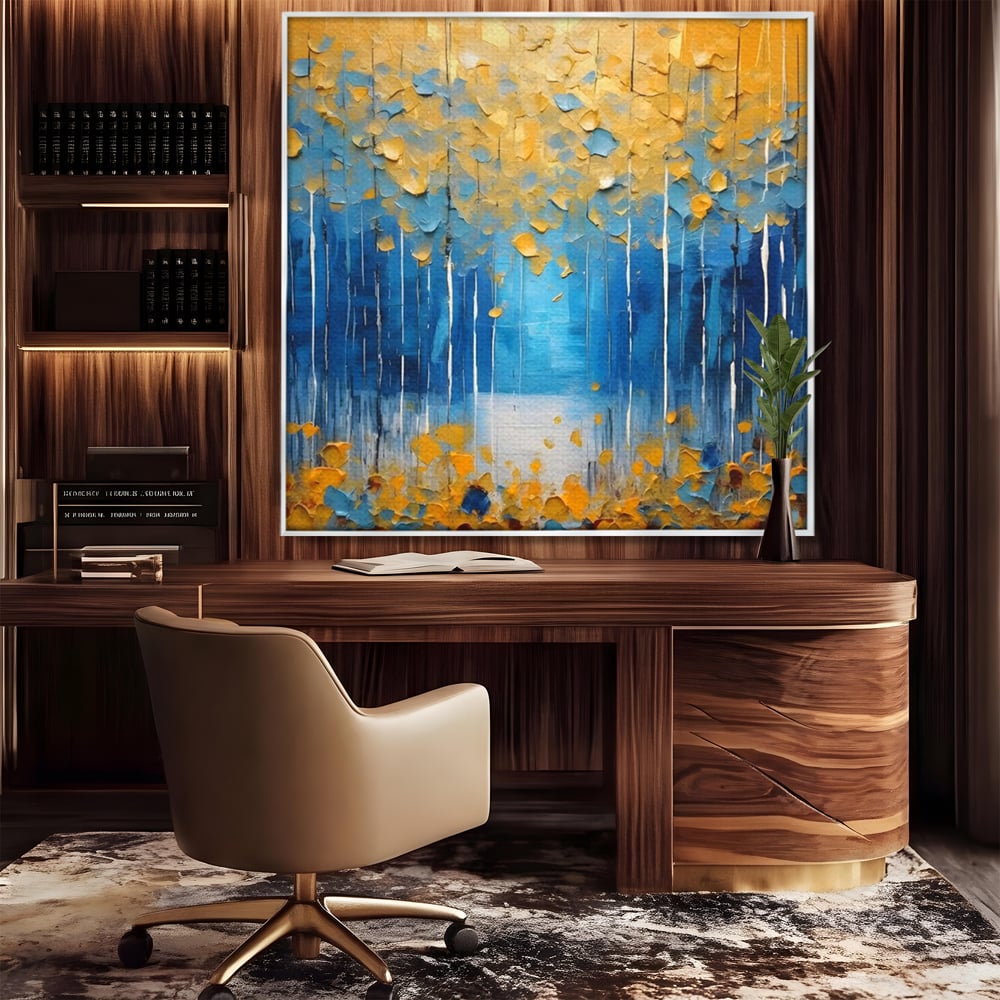 Tablou Canvas Premium LuxCanva® C1234, Abstract Autum Leafs , Relaxare, Living Room, Culori Vibrante