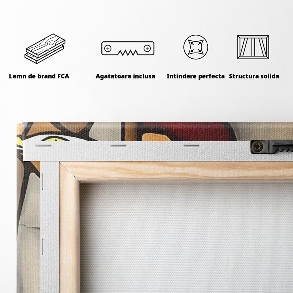 Tablou Canvas Premium LuxCanva® C1235, Portret Cubist Tom Fedro , Relaxare, Living Room, Culori Vibrante
