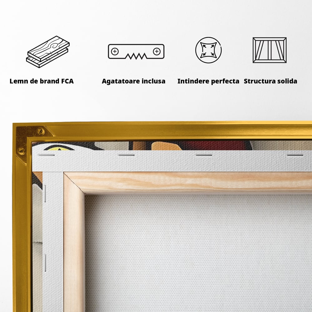 Tablou Canvas Premium LuxCanva® C1235, Portret Cubist Tom Fedro , Relaxare, Living Room, Culori Vibrante