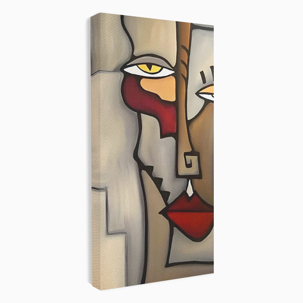 Tablou Canvas Premium LuxCanva® C1235, Portret Cubist Tom Fedro , Relaxare, Living Room, Culori Vibrante
