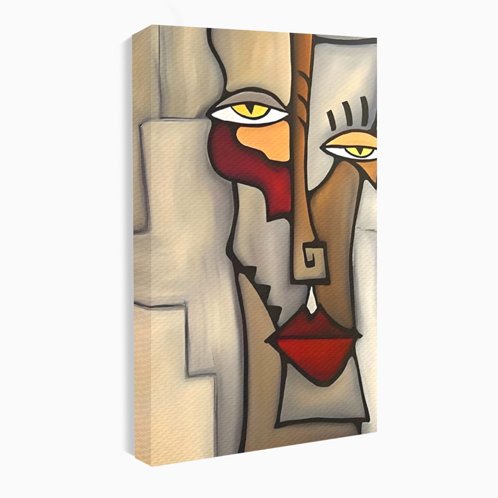 Tablou Canvas Premium LuxCanva® C1235, Portret Cubist Tom Fedro , Relaxare, Living Room, Culori Vibrante