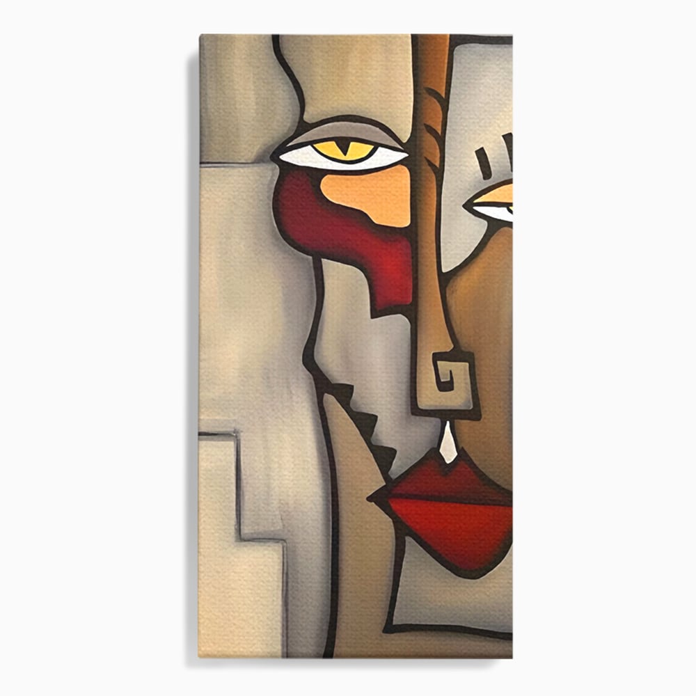Tablou Canvas Premium LuxCanva® C1235, Portret Cubist Tom Fedro , Relaxare, Living Room, Culori Vibrante