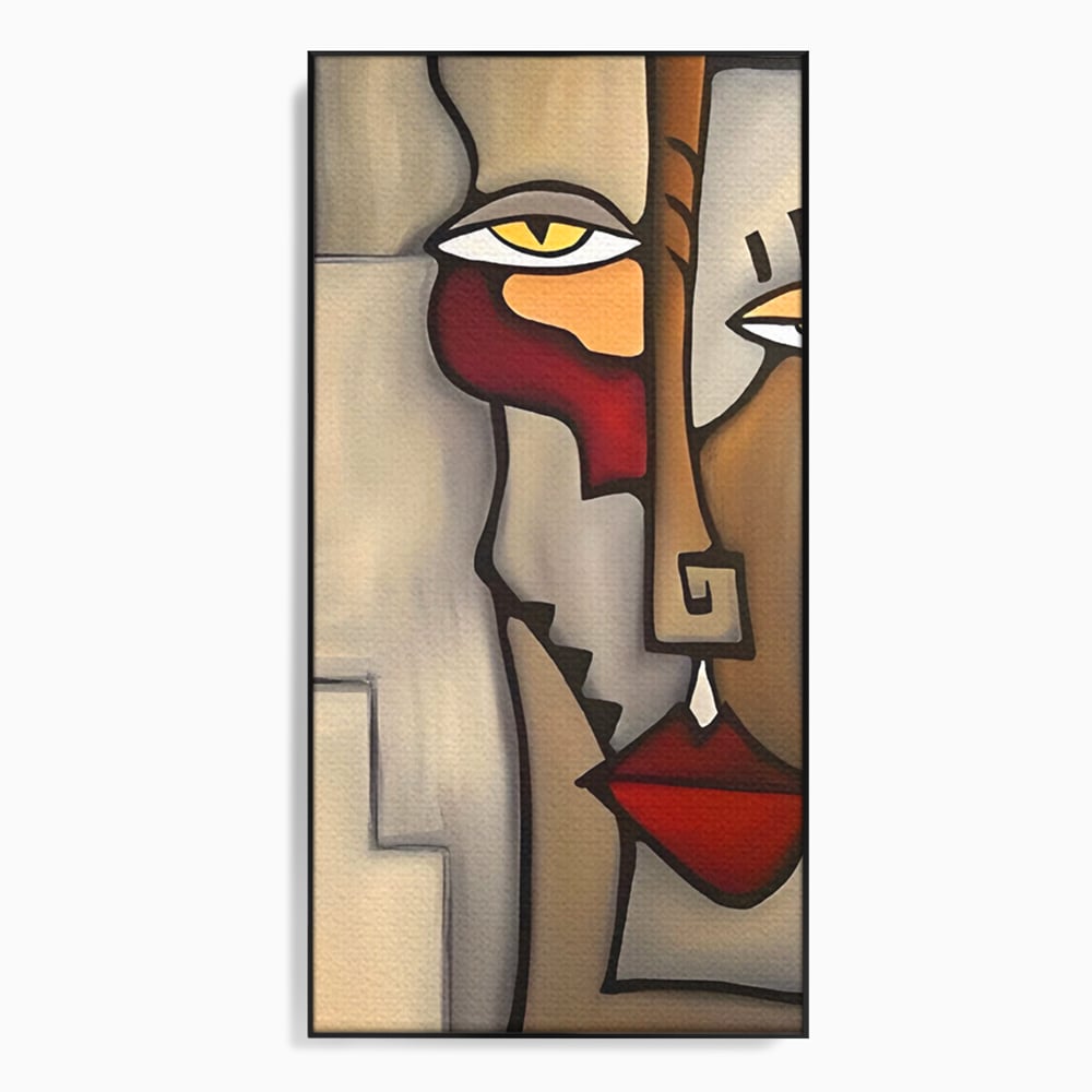 Tablou Canvas Premium LuxCanva® C1235, Portret Cubist Tom Fedro , Relaxare, Living Room, Culori Vibrante