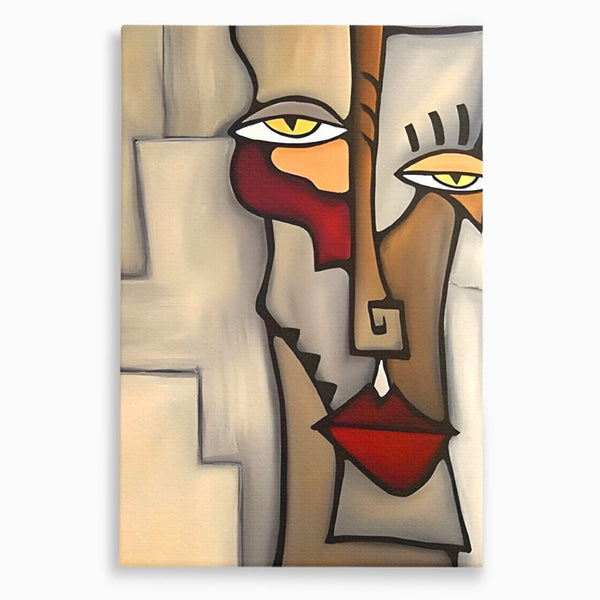 Tablou Canvas Premium LuxCanva® C1235, Portret Cubist Tom Fedro , Relaxare, Living Room, Culori Vibrante