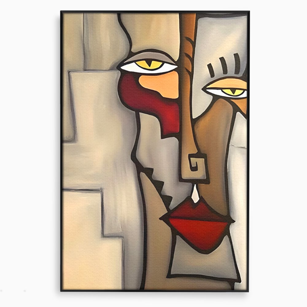 Tablou Canvas Premium LuxCanva® C1235, Portret Cubist Tom Fedro , Relaxare, Living Room, Culori Vibrante