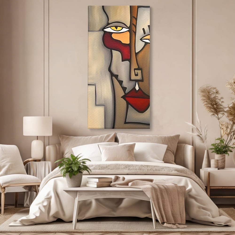 Tablou Canvas Premium LuxCanva® C1235, Portret Cubist Tom Fedro , Relaxare, Living Room, Culori Vibrante