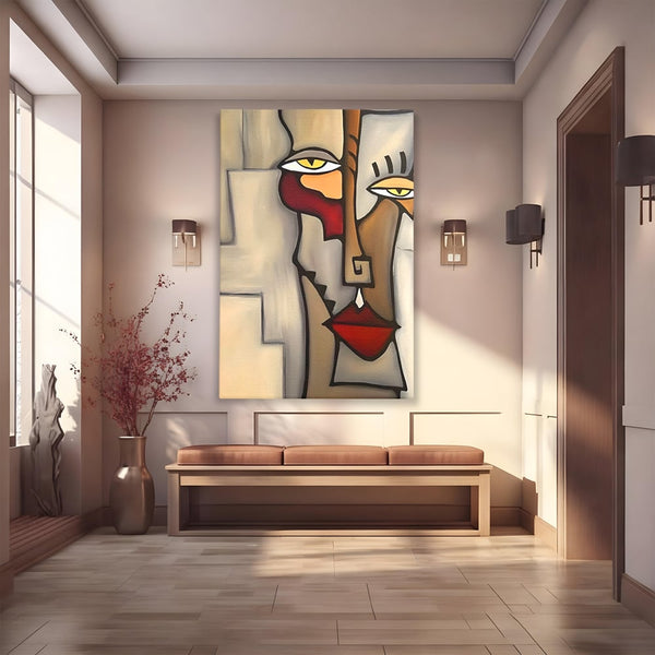 Tablou Canvas Premium LuxCanva® C1235, Portret Cubist Tom Fedro , Relaxare, Living Room, Culori Vibrante