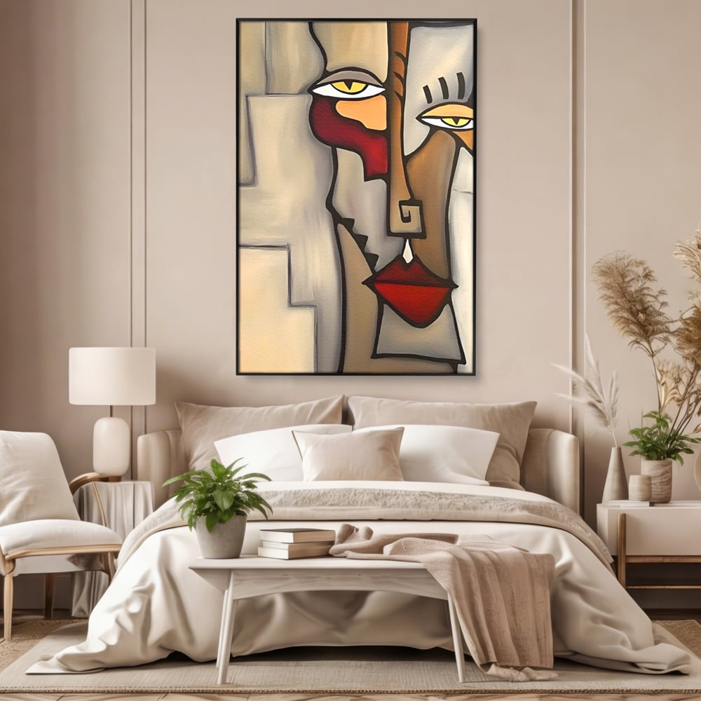 Tablou Canvas Premium LuxCanva® C1235, Portret Cubist Tom Fedro , Relaxare, Living Room, Culori Vibrante