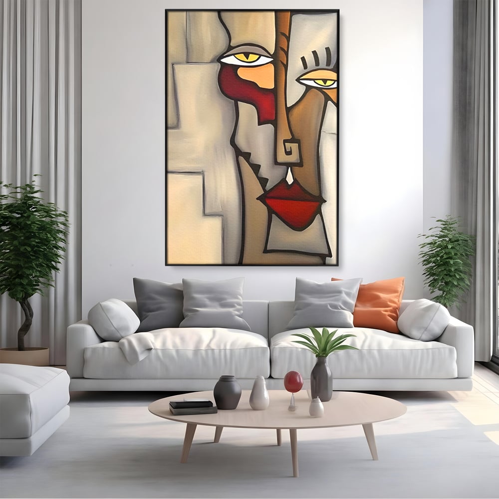 Tablou Canvas Premium LuxCanva® C1235, Portret Cubist Tom Fedro , Relaxare, Living Room, Culori Vibrante