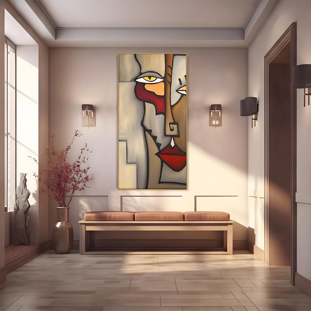 Tablou Canvas Premium LuxCanva® C1235, Portret Cubist Tom Fedro , Relaxare, Living Room, Culori Vibrante