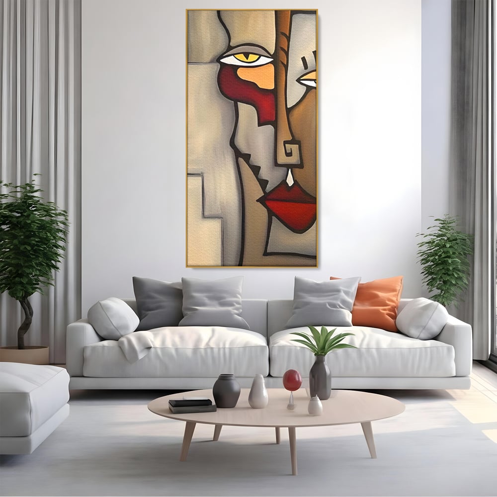 Tablou Canvas Premium LuxCanva® C1235, Portret Cubist Tom Fedro , Relaxare, Living Room, Culori Vibrante