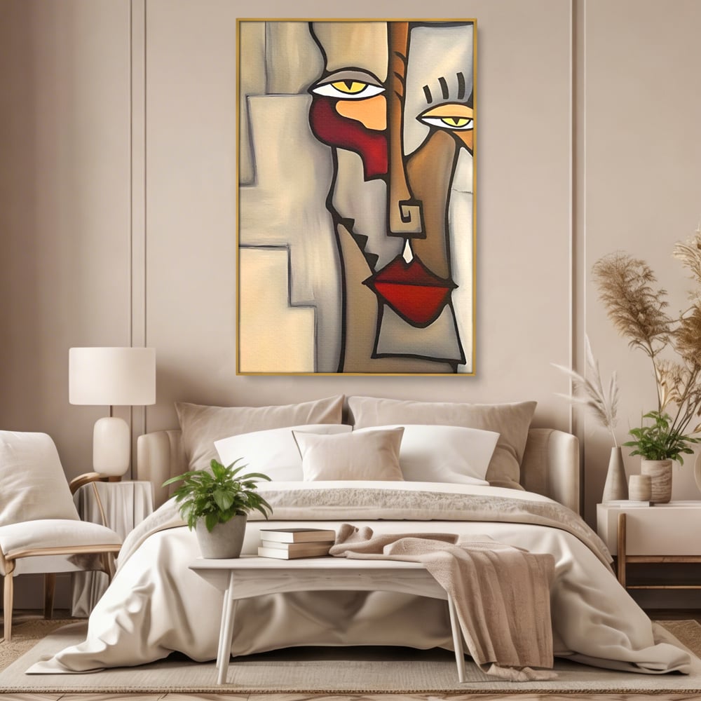 Tablou Canvas Premium LuxCanva® C1235, Portret Cubist Tom Fedro , Relaxare, Living Room, Culori Vibrante