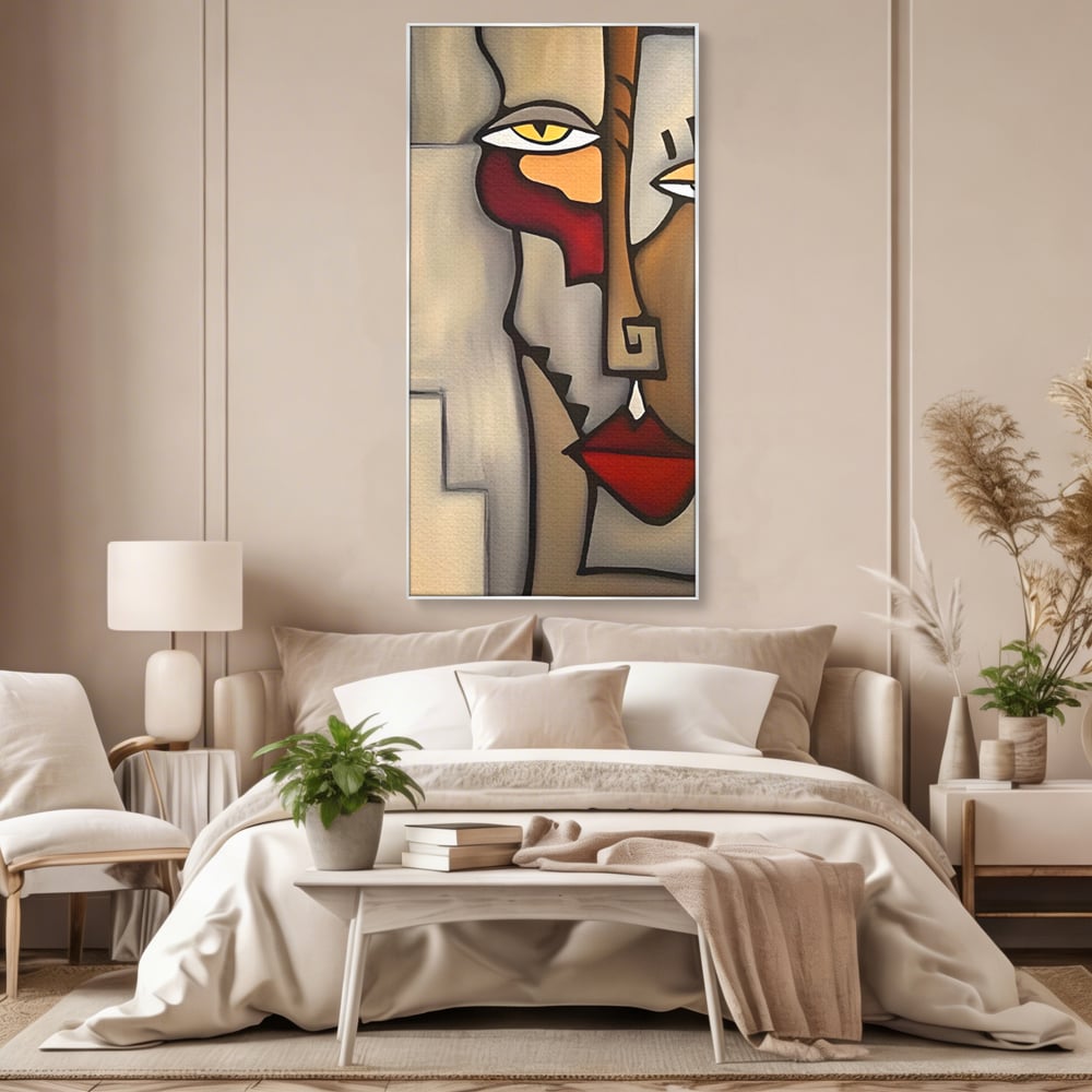 Tablou Canvas Premium LuxCanva® C1235, Portret Cubist Tom Fedro , Relaxare, Living Room, Culori Vibrante
