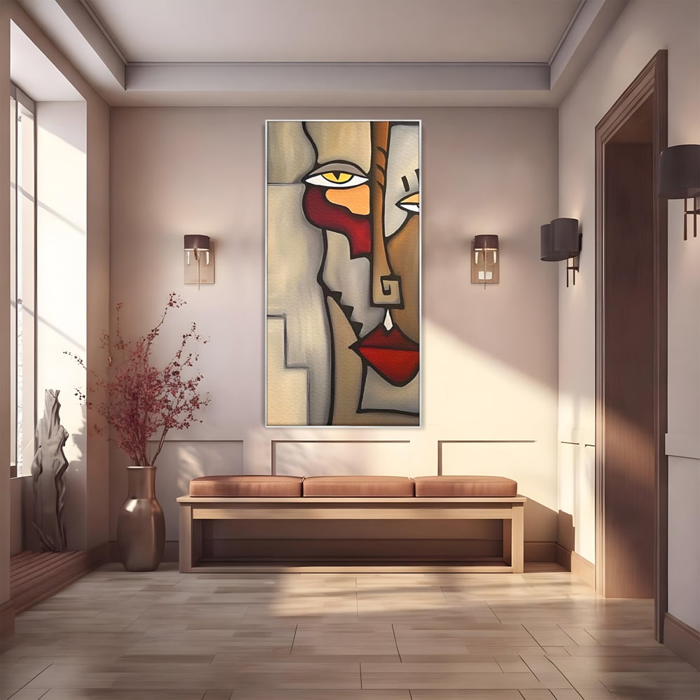 Tablou Canvas Premium LuxCanva® C1235, Portret Cubist Tom Fedro , Relaxare, Living Room, Culori Vibrante