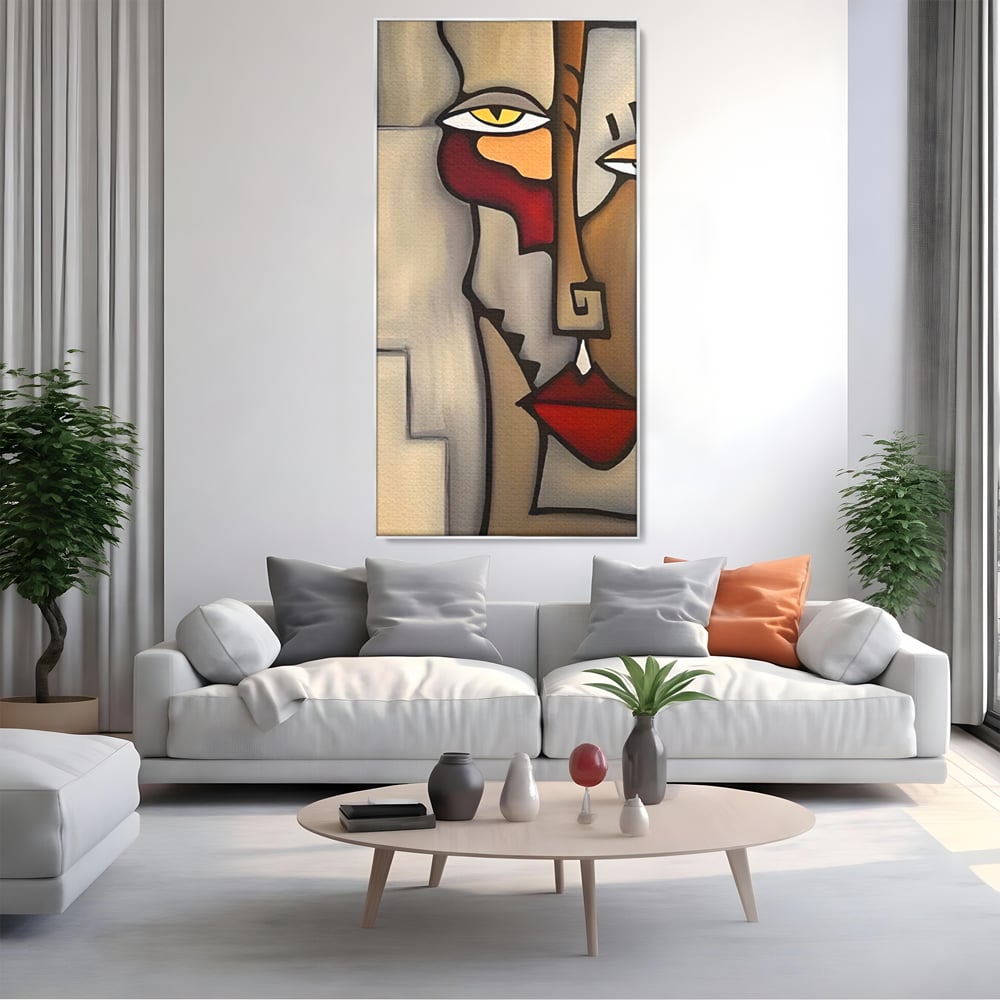 Tablou Canvas Premium LuxCanva® C1235, Portret Cubist Tom Fedro , Relaxare, Living Room, Culori Vibrante