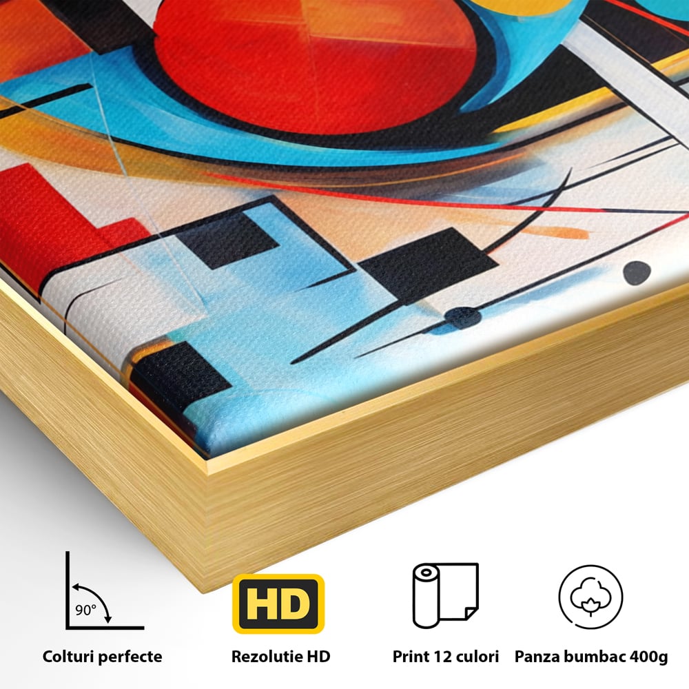 Tablou Canvas Premium, LuxCanva® C1268, Orbita gandurilor, Geometrie, Culori, Miscare, Ritm, Urban, Axa, Energie, Spatiu, Univers, Ordine, Haos, Cromatica, Abstarct