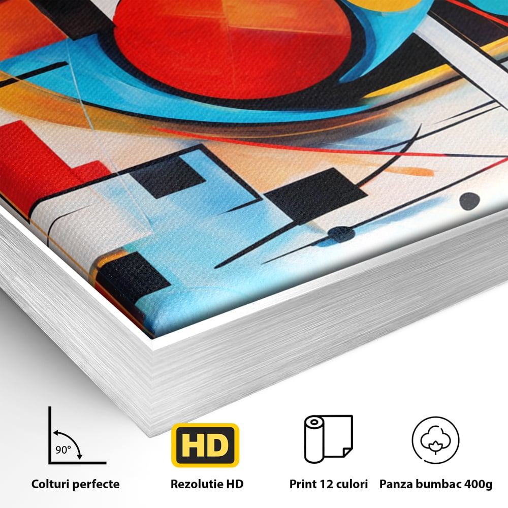 Tablou Canvas Premium, LuxCanva® C1268, Orbita gandurilor, Geometrie, Culori, Miscare, Ritm, Urban, Axa, Energie, Spatiu, Univers, Ordine, Haos, Cromatica, Abstarct