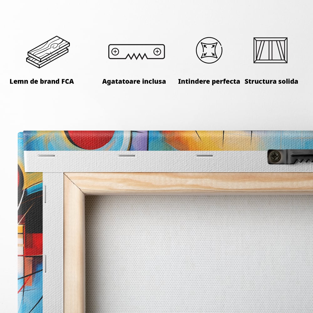 Tablou Canvas Premium, LuxCanva® C1268, Orbita gandurilor, Geometrie, Culori, Miscare, Ritm, Urban, Axa, Energie, Spatiu, Univers, Ordine, Haos, Cromatica, Abstarct