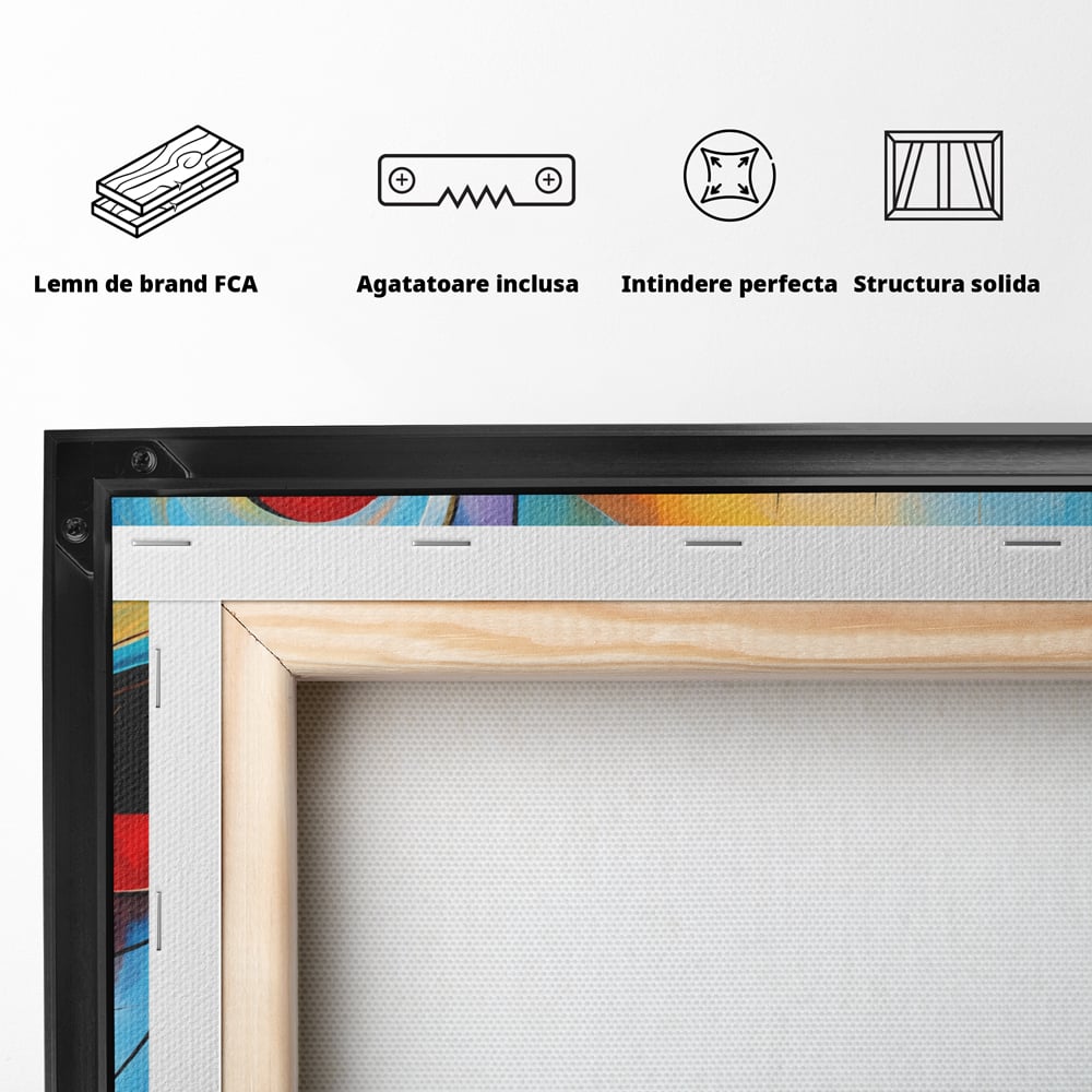 Tablou Canvas Premium, LuxCanva® C1268, Orbita gandurilor, Geometrie, Culori, Miscare, Ritm, Urban, Axa, Energie, Spatiu, Univers, Ordine, Haos, Cromatica, Abstarct