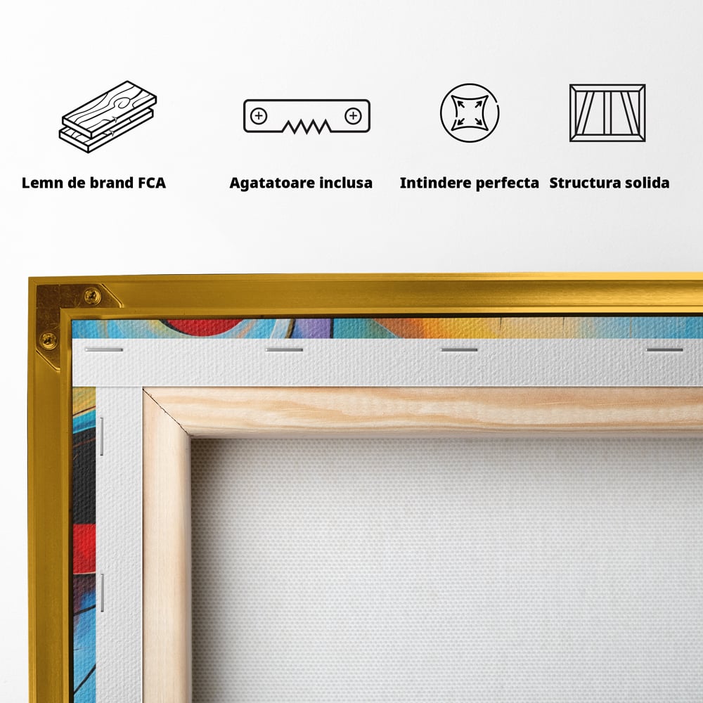 Tablou Canvas Premium, LuxCanva® C1268, Orbita gandurilor, Geometrie, Culori, Miscare, Ritm, Urban, Axa, Energie, Spatiu, Univers, Ordine, Haos, Cromatica, Abstarct