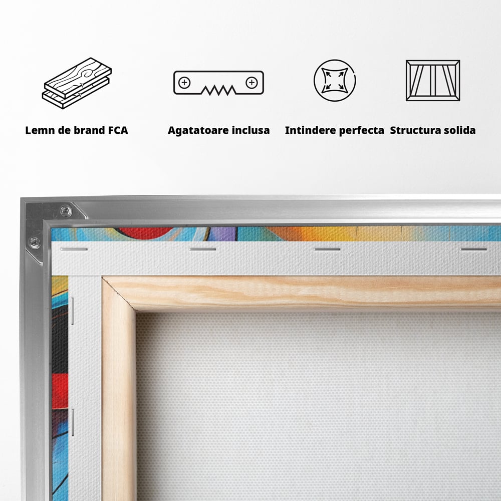 Tablou Canvas Premium, LuxCanva® C1268, Orbita gandurilor, Geometrie, Culori, Miscare, Ritm, Urban, Axa, Energie, Spatiu, Univers, Ordine, Haos, Cromatica, Abstarct