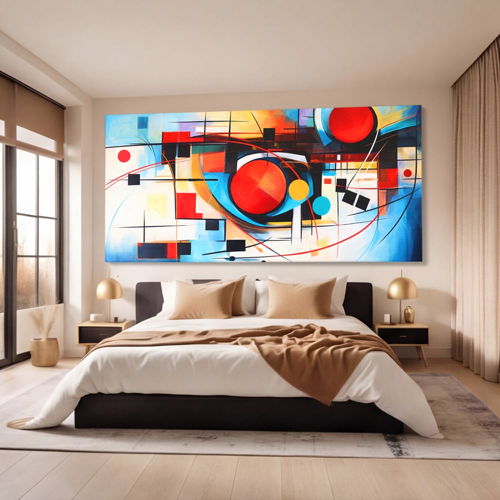 Tablou Canvas Premium, LuxCanva® C1268, Orbita gandurilor, Geometrie, Culori, Miscare, Ritm, Urban, Axa, Energie, Spatiu, Univers, Ordine, Haos, Cromatica, Abstarct