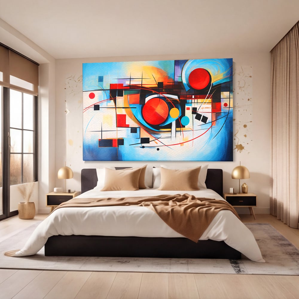 Tablou Canvas Premium, LuxCanva® C1268, Orbita gandurilor, Geometrie, Culori, Miscare, Ritm, Urban, Axa, Energie, Spatiu, Univers, Ordine, Haos, Cromatica, Abstarct