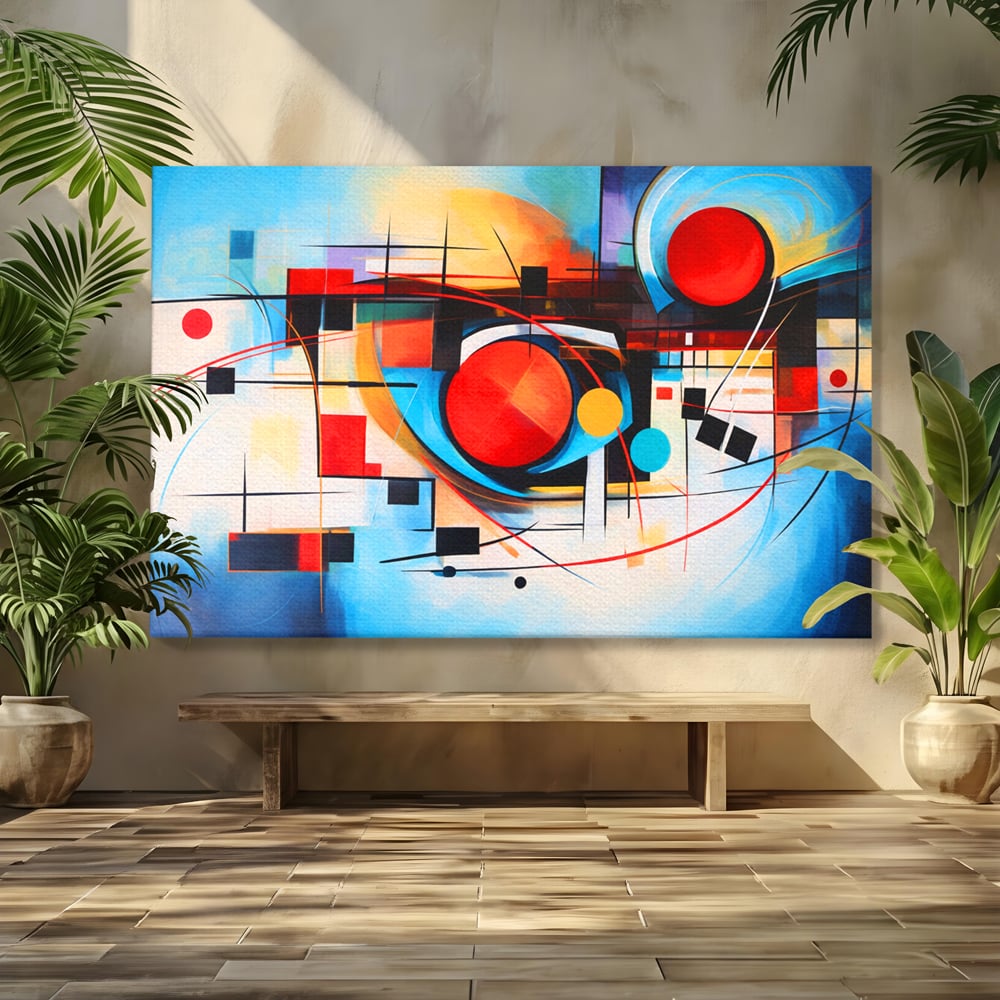 Tablou Canvas Premium, LuxCanva® C1268, Orbita gandurilor, Geometrie, Culori, Miscare, Ritm, Urban, Axa, Energie, Spatiu, Univers, Ordine, Haos, Cromatica, Abstarct