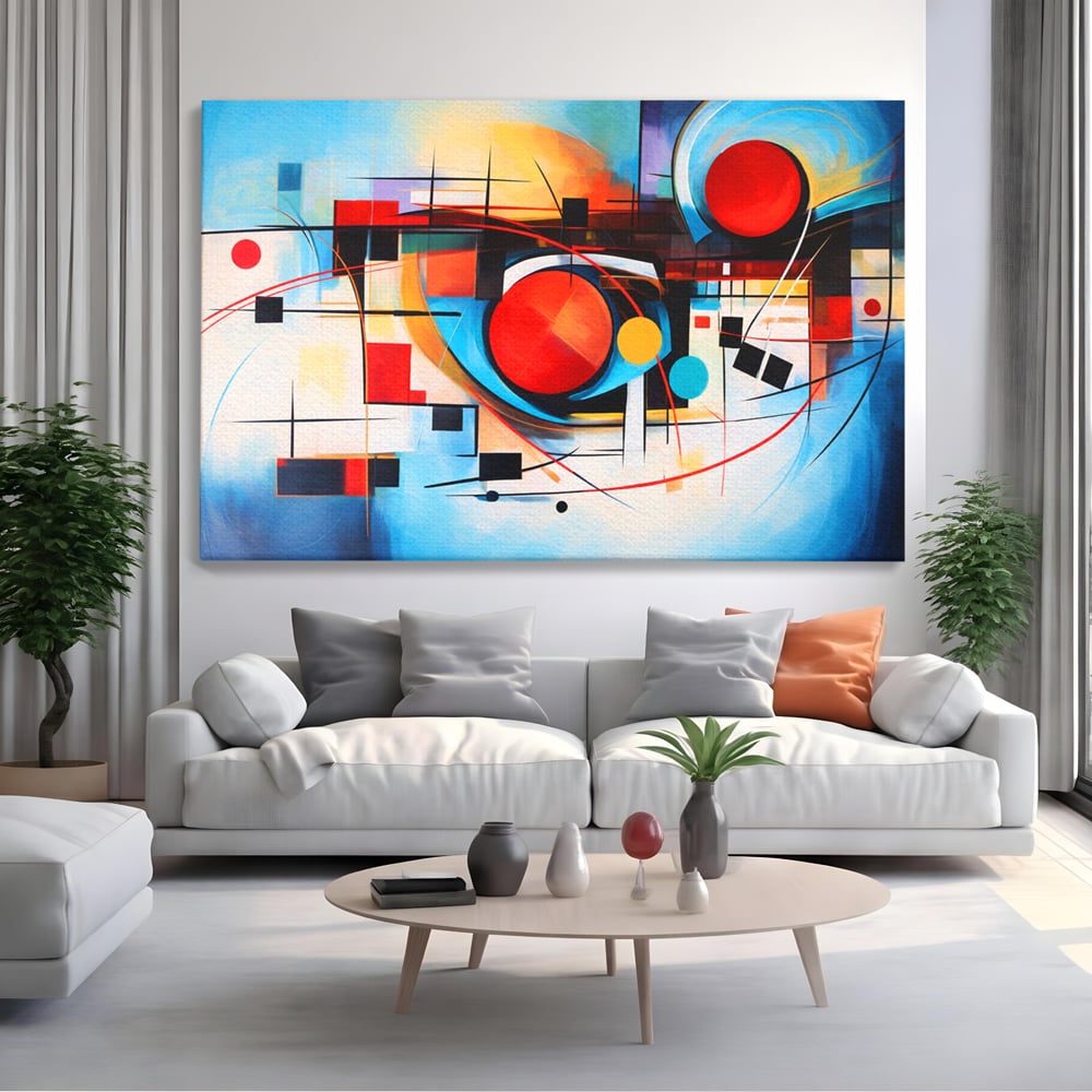 Tablou Canvas Premium, LuxCanva® C1268, Orbita gandurilor, Geometrie, Culori, Miscare, Ritm, Urban, Axa, Energie, Spatiu, Univers, Ordine, Haos, Cromatica, Abstarct