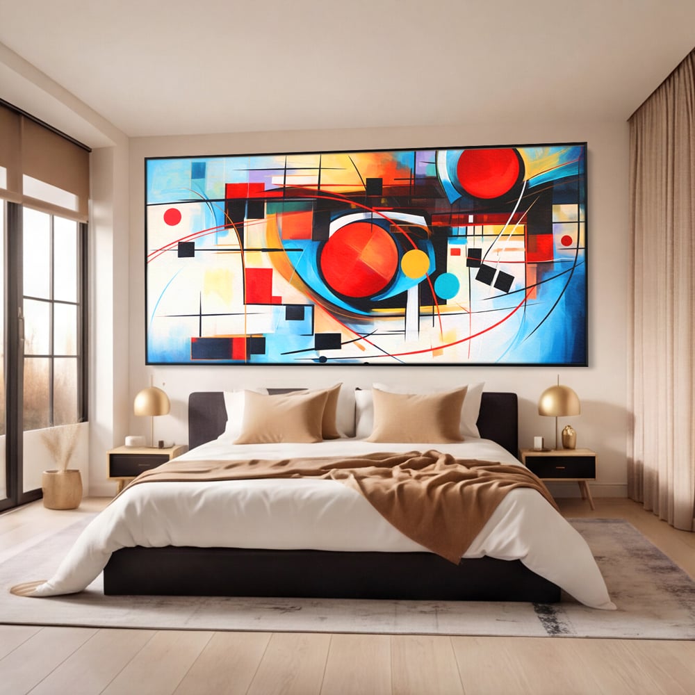 Tablou Canvas Premium, LuxCanva® C1268, Orbita gandurilor, Geometrie, Culori, Miscare, Ritm, Urban, Axa, Energie, Spatiu, Univers, Ordine, Haos, Cromatica, Abstarct