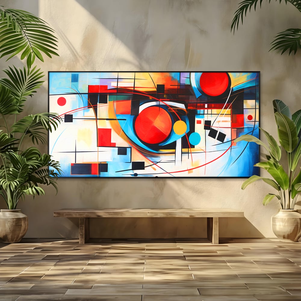 Tablou Canvas Premium, LuxCanva® C1268, Orbita gandurilor, Geometrie, Culori, Miscare, Ritm, Urban, Axa, Energie, Spatiu, Univers, Ordine, Haos, Cromatica, Abstarct