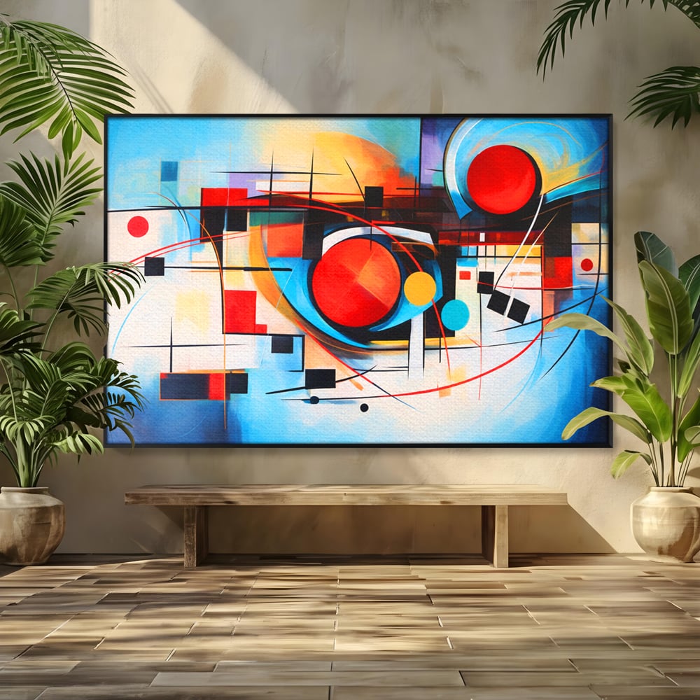 Tablou Canvas Premium, LuxCanva® C1268, Orbita gandurilor, Geometrie, Culori, Miscare, Ritm, Urban, Axa, Energie, Spatiu, Univers, Ordine, Haos, Cromatica, Abstarct