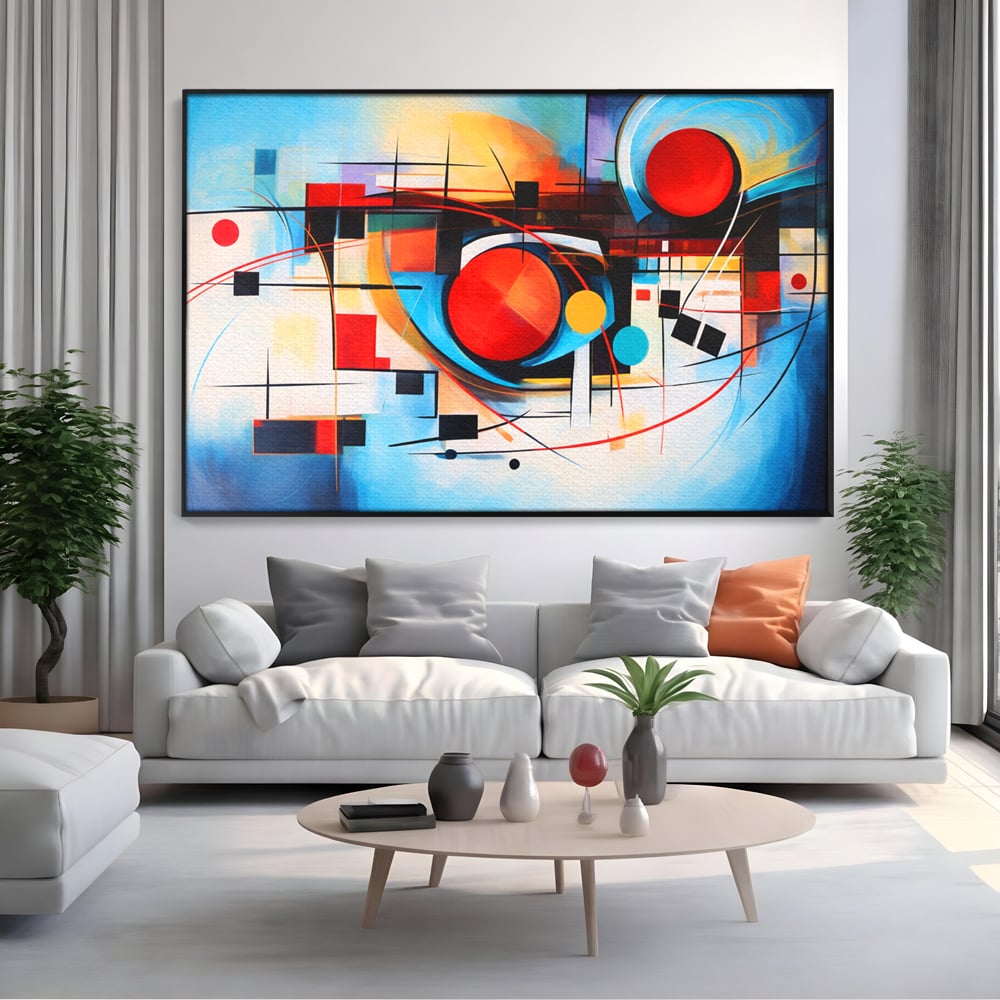 Tablou Canvas Premium, LuxCanva® C1268, Orbita gandurilor, Geometrie, Culori, Miscare, Ritm, Urban, Axa, Energie, Spatiu, Univers, Ordine, Haos, Cromatica, Abstarct