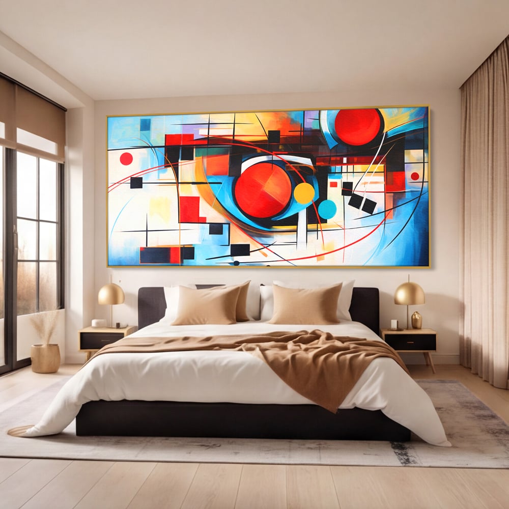 Tablou Canvas Premium, LuxCanva® C1268, Orbita gandurilor, Geometrie, Culori, Miscare, Ritm, Urban, Axa, Energie, Spatiu, Univers, Ordine, Haos, Cromatica, Abstarct