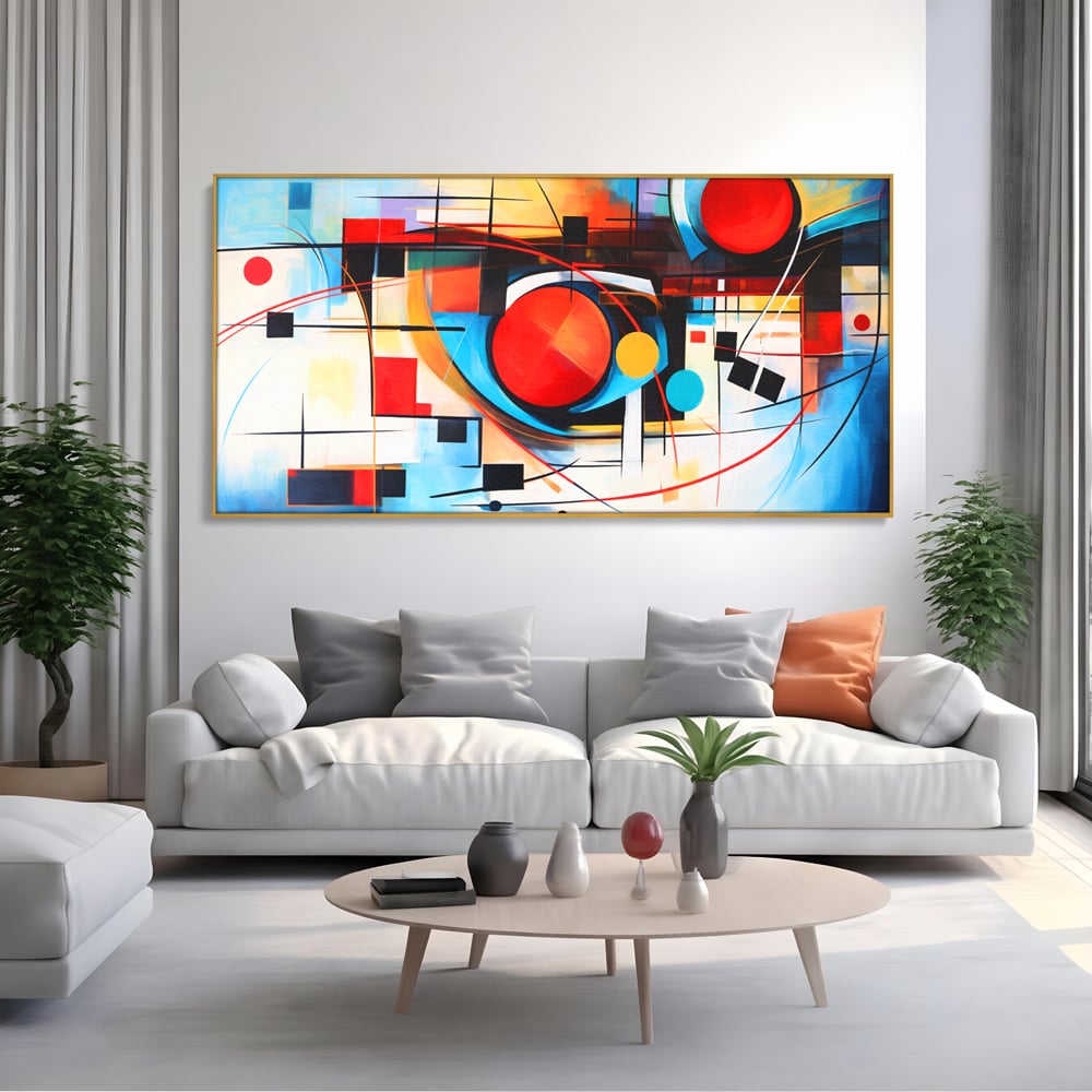 Tablou Canvas Premium, LuxCanva® C1268, Orbita gandurilor, Geometrie, Culori, Miscare, Ritm, Urban, Axa, Energie, Spatiu, Univers, Ordine, Haos, Cromatica, Abstarct