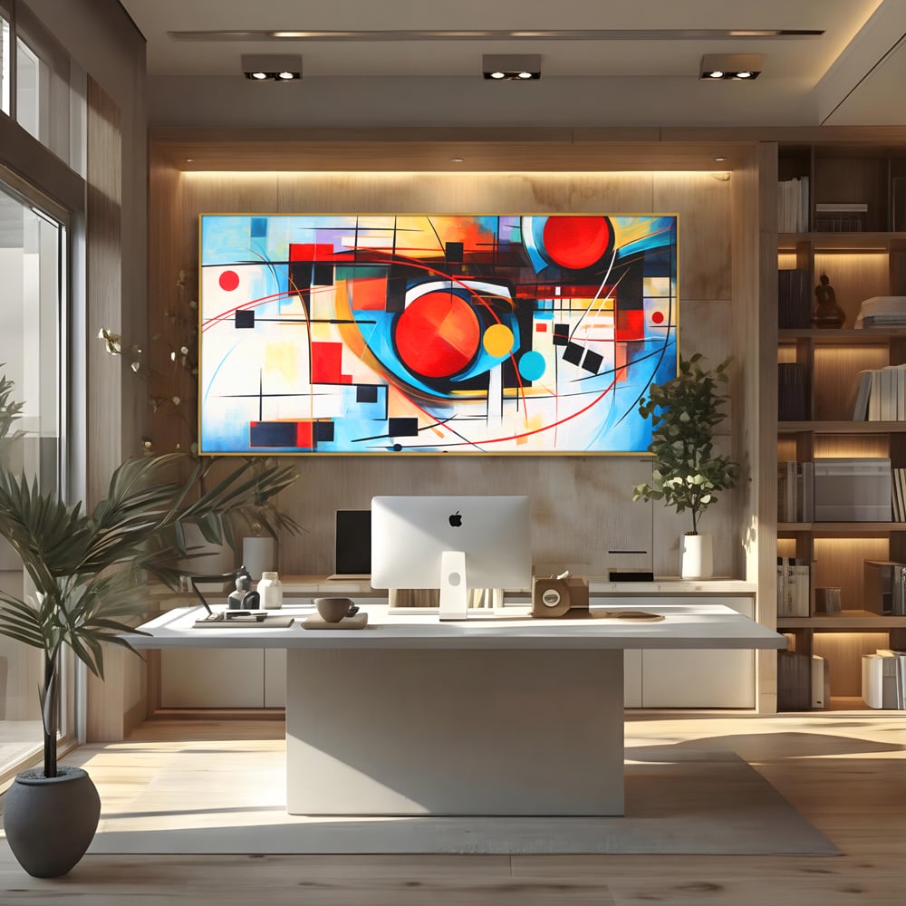 Tablou Canvas Premium, LuxCanva® C1268, Orbita gandurilor, Geometrie, Culori, Miscare, Ritm, Urban, Axa, Energie, Spatiu, Univers, Ordine, Haos, Cromatica, Abstarct