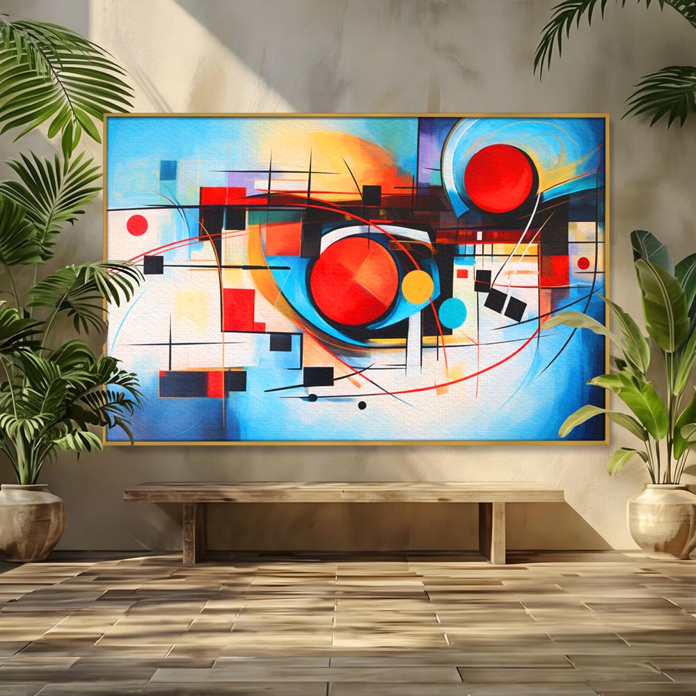 Tablou Canvas Premium, LuxCanva® C1268, Orbita gandurilor, Geometrie, Culori, Miscare, Ritm, Urban, Axa, Energie, Spatiu, Univers, Ordine, Haos, Cromatica, Abstarct