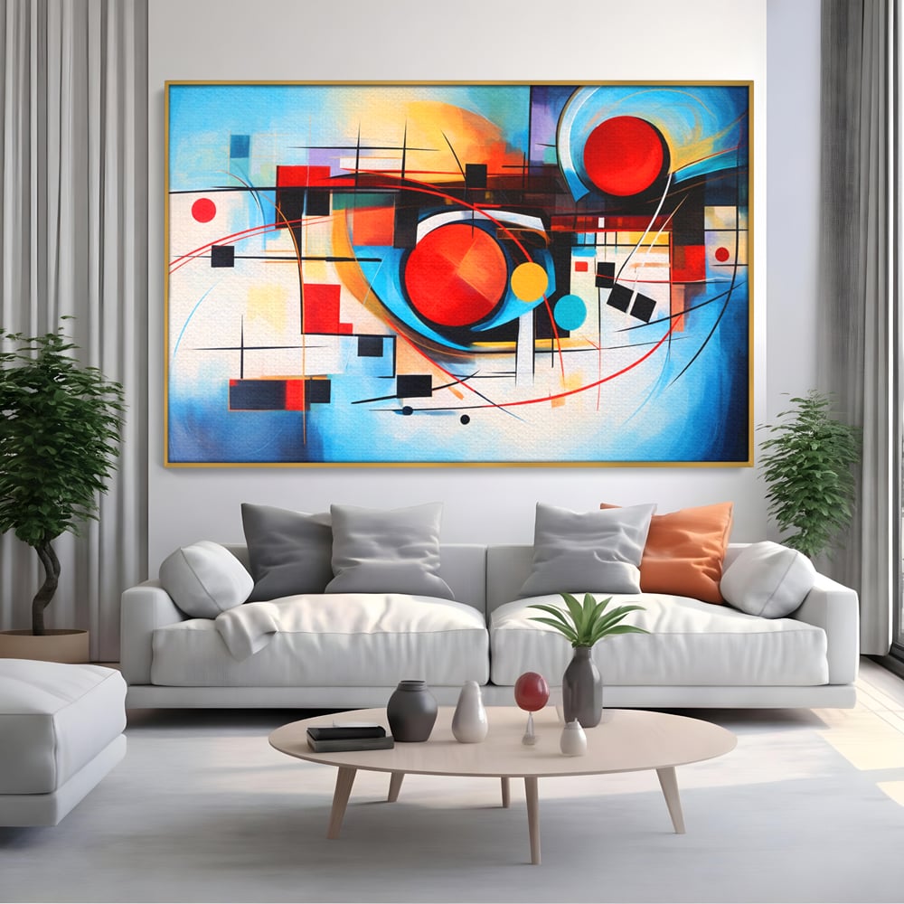 Tablou Canvas Premium, LuxCanva® C1268, Orbita gandurilor, Geometrie, Culori, Miscare, Ritm, Urban, Axa, Energie, Spatiu, Univers, Ordine, Haos, Cromatica, Abstarct