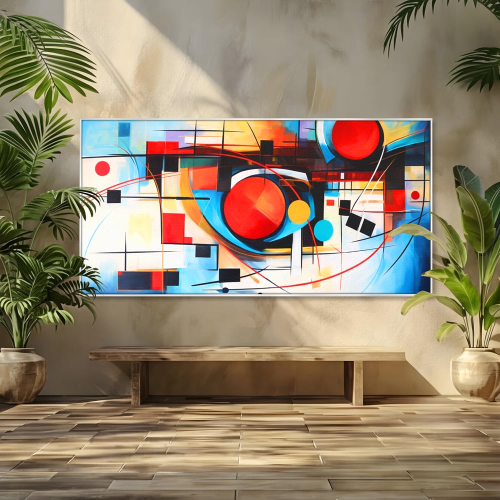 Tablou Canvas Premium, LuxCanva® C1268, Orbita gandurilor, Geometrie, Culori, Miscare, Ritm, Urban, Axa, Energie, Spatiu, Univers, Ordine, Haos, Cromatica, Abstarct